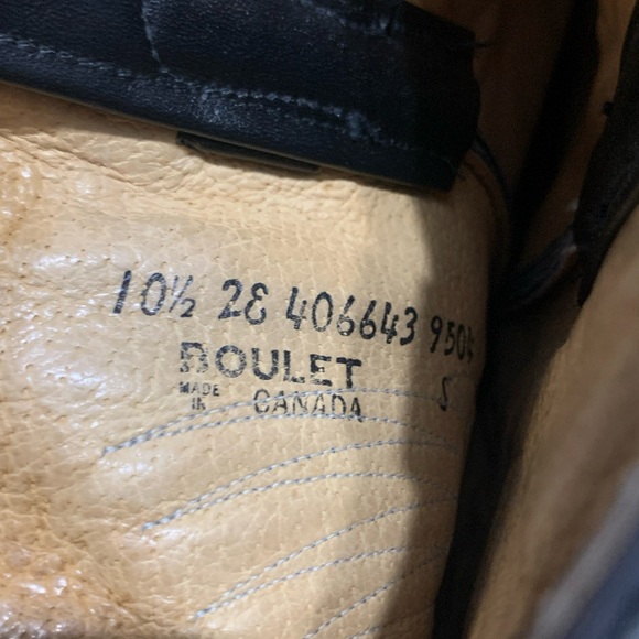 Boulet Cowboy Western Boots Men's Size 10 1/2  2E Black Eagle Leather Canada - Picture 8 of 16